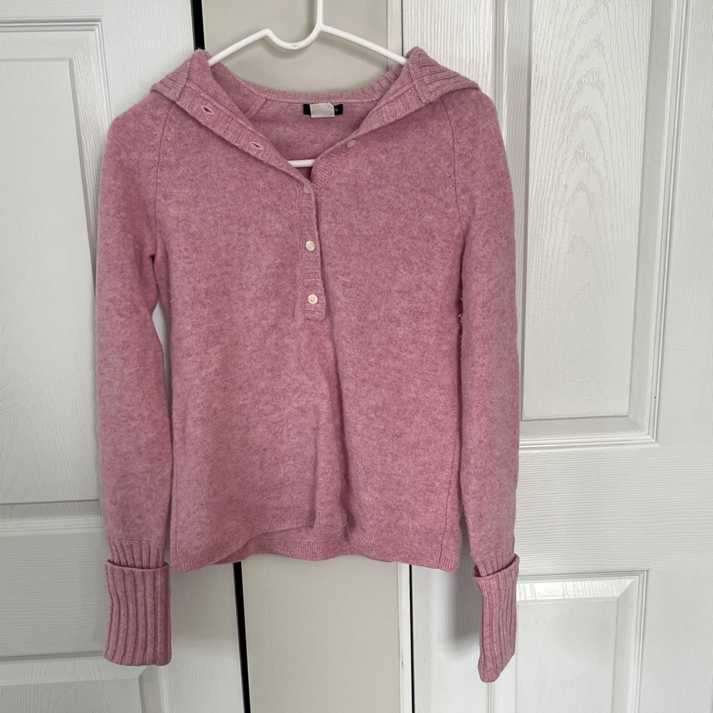 J. Crew V-Neck Sweater in Blush Pink